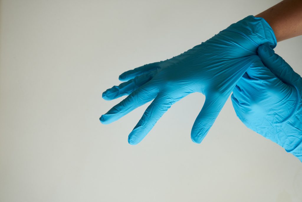 Nitrile gloves in hospitals